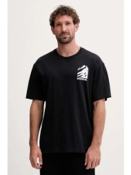 βαμβακερό μπλουζάκι rossignol waterfall relax ανδρικό, χρώμα: μαύρο, rlomy05 100% βαμβάκι