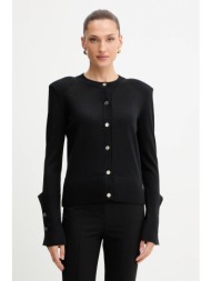 μάλλινη ζακέτα simona corsellini γυναικεία, χρώμα: μαύρο, a25cpcre0201 100% μαλλί μερινό