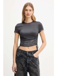 μπλουζάκι diesel t-rey χρώμα: γκρι, a19392.0jlbu 92% oξικό άλας, 8% ελαστάν