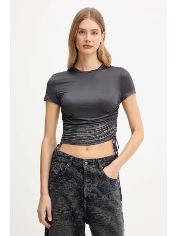 μπλουζάκι diesel t-rey χρώμα γκρι, a19392.0jlbu 92% oξικό