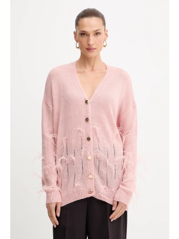 ζακέτα από μίγμα μαλλιού fracomina γυναικεία, χρώμα ροζ