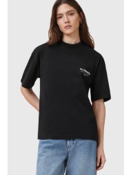 βαμβακερό μπλουζάκι allsaints χρώμα: μαύρο, w202jc 100% οργανικό βαμβάκι
