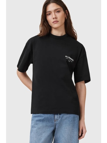 βαμβακερό μπλουζάκι allsaints χρώμα μαύρο, w202jc 100%