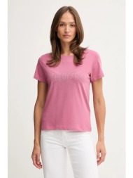 βαμβακερό μπλουζάκι pepe jeans χρώμα: ροζ, pl5000026 100% βαμβάκι
