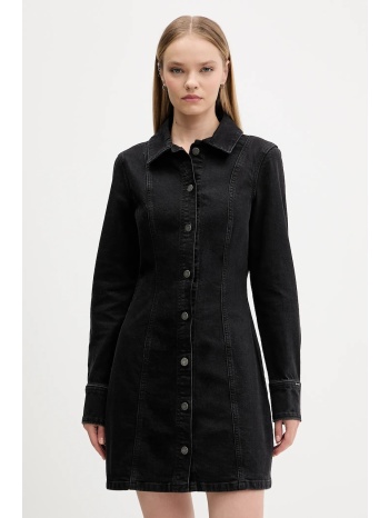 φόρεμα τζιν guess jeans χρώμα μαύρο, w5bk48 d0831 99%