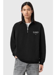 βαμβακερή μπλούζα allsaints underground χρώμα: μαύρο, m042nb 100% οργανικό βαμβάκι