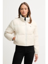 μπουφάν με επένδυση από πούπουλα calvin klein jeans χρώμα: μπεζ, lv047d510g κύριο υλικό: 100% πολυαμ