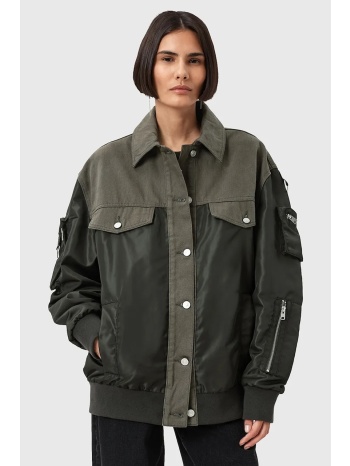 μπουφάν bomber allsaints verity χρώμα πράσινο, w024od