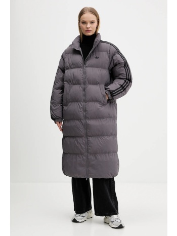 μπουφάν adidas originals long puffer χρώμα μοβ, jx2952