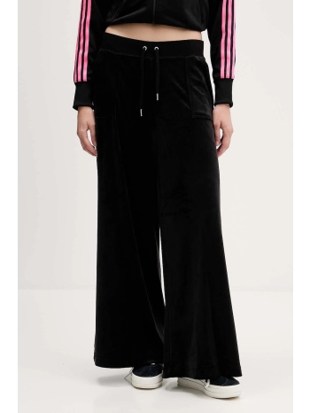 βελούδινο παντελόνι φόρμας juicy couture χρώμα μαύρο