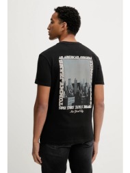 βαμβακερό μπλουζάκι tommy jeans ανδρικό, χρώμα: μαύρο, dm0dm22128 100% βαμβάκι