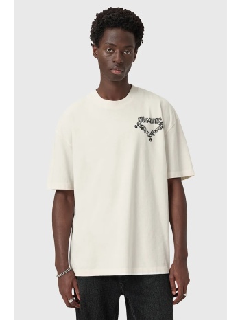 βαμβακερό μπλουζάκι allsaints drip ανδρικό, χρώμα άσπρο
