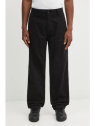 βαμβακερό παντελόνι c.p. company ανδρικό, χρώμα: μαύρο, 19cmpa235a110234g 100% βαμβάκι