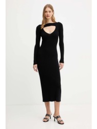 μάλλινο φόρεμα diesel m-oloni χρώμα: μαύρο, a18905.0plbf 100% μαλλί