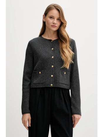 μάλλινη ζακέτα tommy hilfiger γυναικεία, χρώμα γκρι