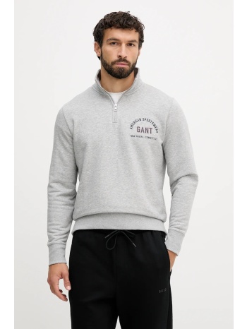 μπλούζα gant χρώμα γκρι, 2067091 87% βαμβάκι, 13%