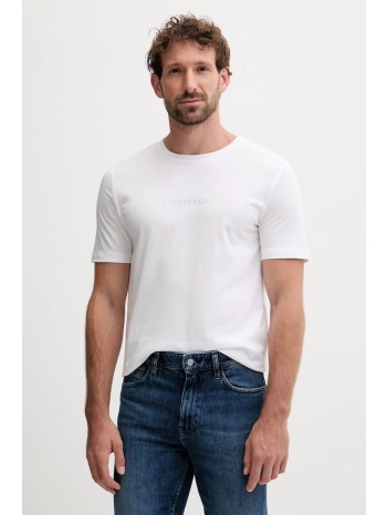 βαμβακερό μπλουζάκι lindbergh ανδρικό, χρώμα άσπρο
