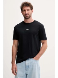 βαμβακερό μπλουζάκι gant ανδρικό, χρώμα: μαύρο, 2003362 100% βαμβάκι