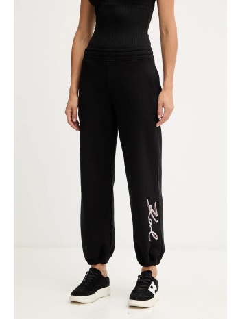 βαμβακερό παντελόνι karl lagerfeld χρώμα γκρι, a4w10141