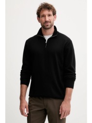 μάλλινο πουλόβερ lindbergh ανδρικό, χρώμα: μαύρο, 30-842126 100% μαλλί