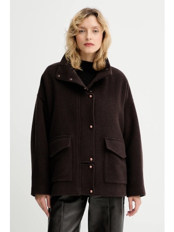 παλτό από μείγμα μαλλιού sessun χρώμα καφέ, 25112020 κύριο