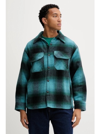 πουκάμισο με προσθήκη μαλλιού barrow χρώμα τιρκουάζ