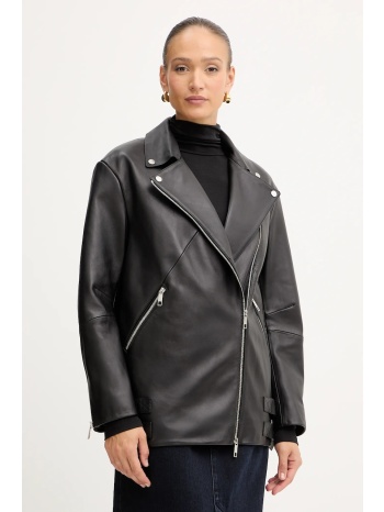 δερμάτινo jacket boss χρώμα μαύρο, 50547474 κύριο υλικό