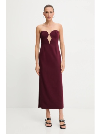 φόρεμα bardot χρώμα μπορντό, 57941db3 κύριο υλικό 95%