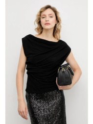 μπλουζάκι answear.lab χρώμα: μαύρο 100% πολυεστέρας