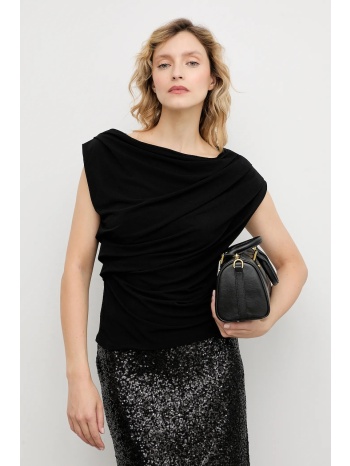μπλουζάκι answear.lab χρώμα μαύρο 100% πολυεστέρας