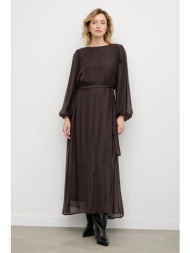 φόρεμα answear.lab χρώμα: καφέ 80% lyocell, 20% πολυαμίδιο