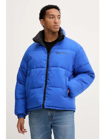 μπουφάν δυο όψεων karl lagerfeld jeans χρώμα μαύρο