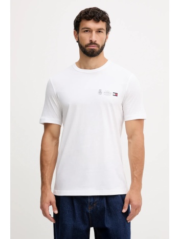 βαμβακερό μπλουζάκι tommy hilfiger ανδρικό, χρώμα άσπρο