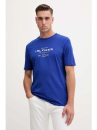 βαμβακερό μπλουζάκι tommy hilfiger ανδρικό, χρώμα: μπλε, mw0mw40002 100% βαμβάκι