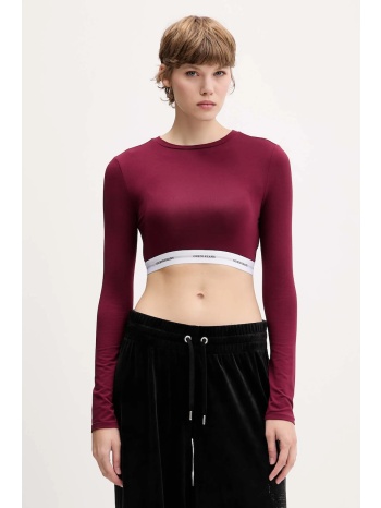 μακρυμάνικο guess jeans χρώμα μπορντό, w5bz09 kbbu1