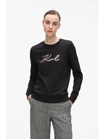 μπλούζα karl lagerfeld χρώμα μαύρο, a4w20041 90% οργανικό