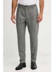 παντελόνι με προσθήκη μαλλιού tommy hilfiger χρώμα: γκρι, mw0mw41340 κύριο υλικό: 46% μαλλί, 18% πολ