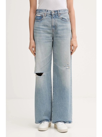 τζιν παντελόνι calvin klein jeans χρώμα μπλε, lv047d745g