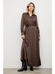 φόρεμα answear.lab χρώμα: καφέ 100% βισκόζη