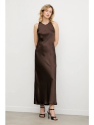 φόρεμα answear.lab χρώμα: καφέ 100% πολυεστέρας