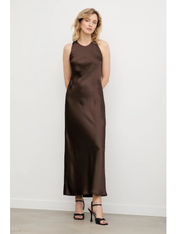 φόρεμα answear.lab χρώμα καφέ 100% πολυεστέρας