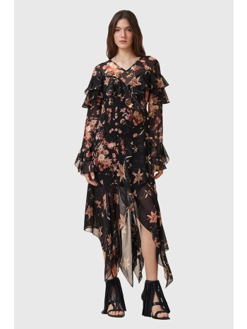 φόρεμα allsaints fresca χρώμα μαύρο, w021dd 51% lenzing