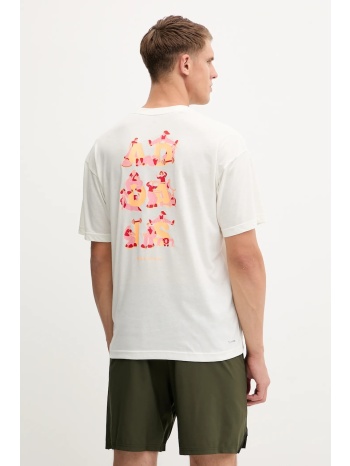 μπλουζάκι προπόνησης adidas performance gfx χρώμα μπεζ