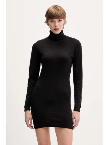 βαμβακερό πουλόβερ tommy jeans χρώμα μαύρο, dw0dw21672