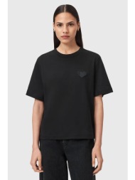 βαμβακερό μπλουζάκι allsaints χρώμα: μαύρο, w205jc 100% βαμβάκι