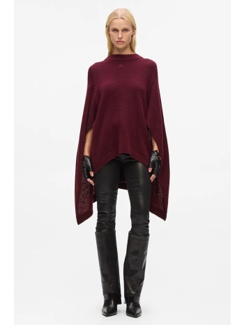 μάλλινο πόντσο karl lagerfeld χρώμα μπορντό, a4w18047 100%