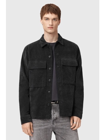 πουκάμισο allsaints hawker χρώμα μαύρο, m017sd 99%