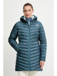 μπουφάν the north face huila χρώμα: τιρκουάζ, nf0a8dw7bq51 100% πολυεστέρας