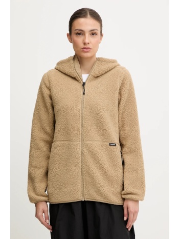 φλις μπουφάν haglöfs funäs χρώμα πράσινο, με κουκούλα