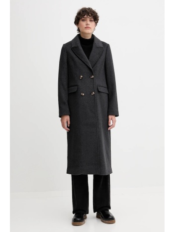 παλτό με προσθήκη μαλλιού pepe jeans χρώμα γκρι, pl4024361